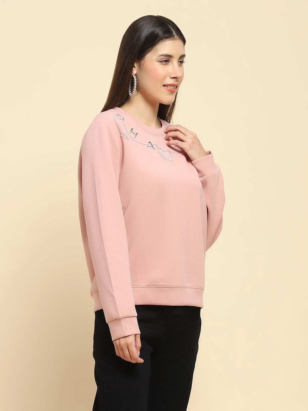 Pink Embellished Sweatshirt - Global Republic