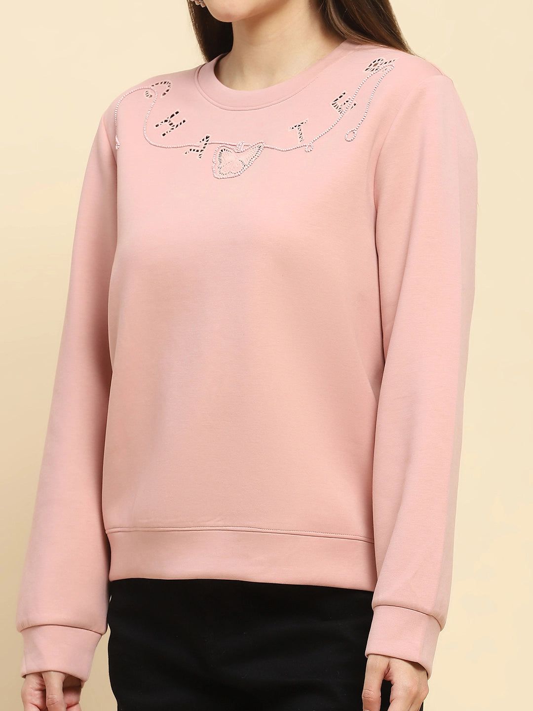 Pink Embellished Sweatshirt - Global Republic