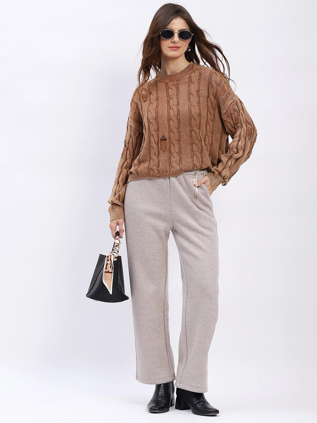 Heavy Fleece-Lined Winter LowerPinstripe Chevron High-Rise Winter Lower - Global Republic