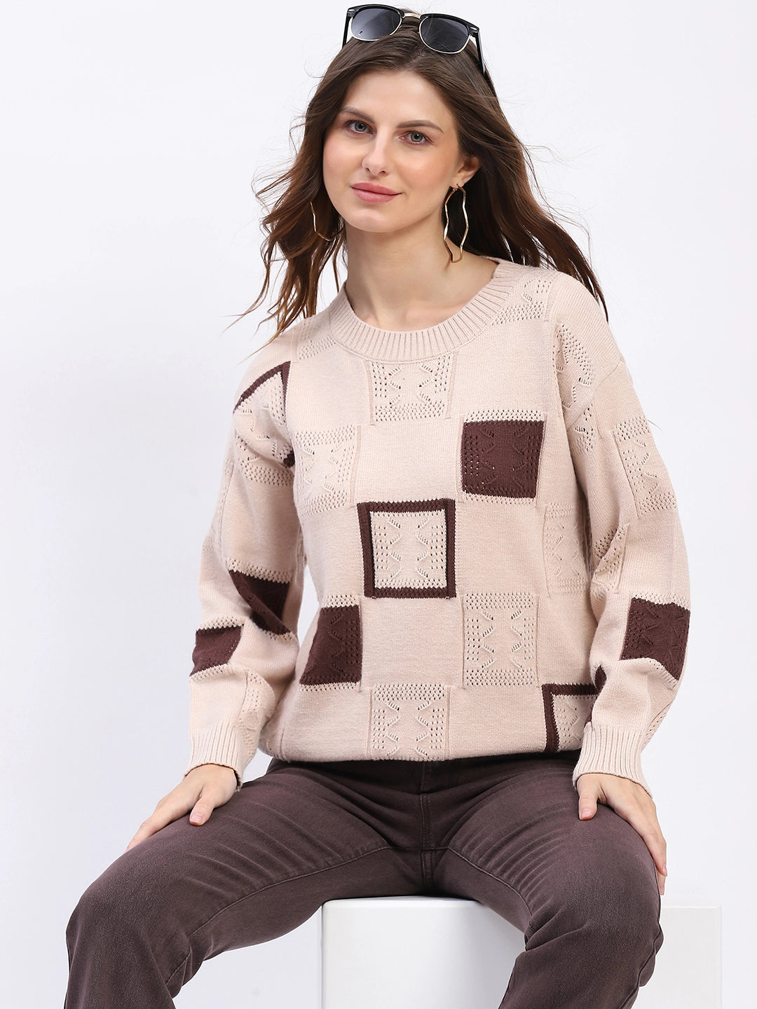 Earthy Checkered Pullover - Global Republic