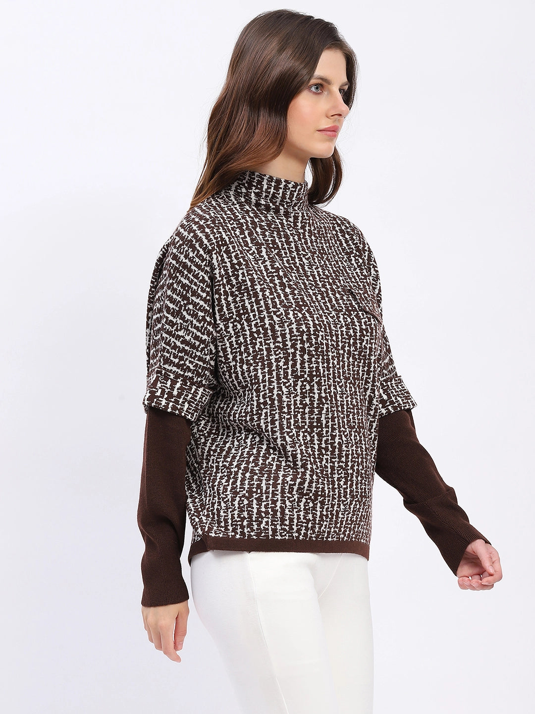 Batwing Sleeve Wool-Blend Pullover - Global Republic