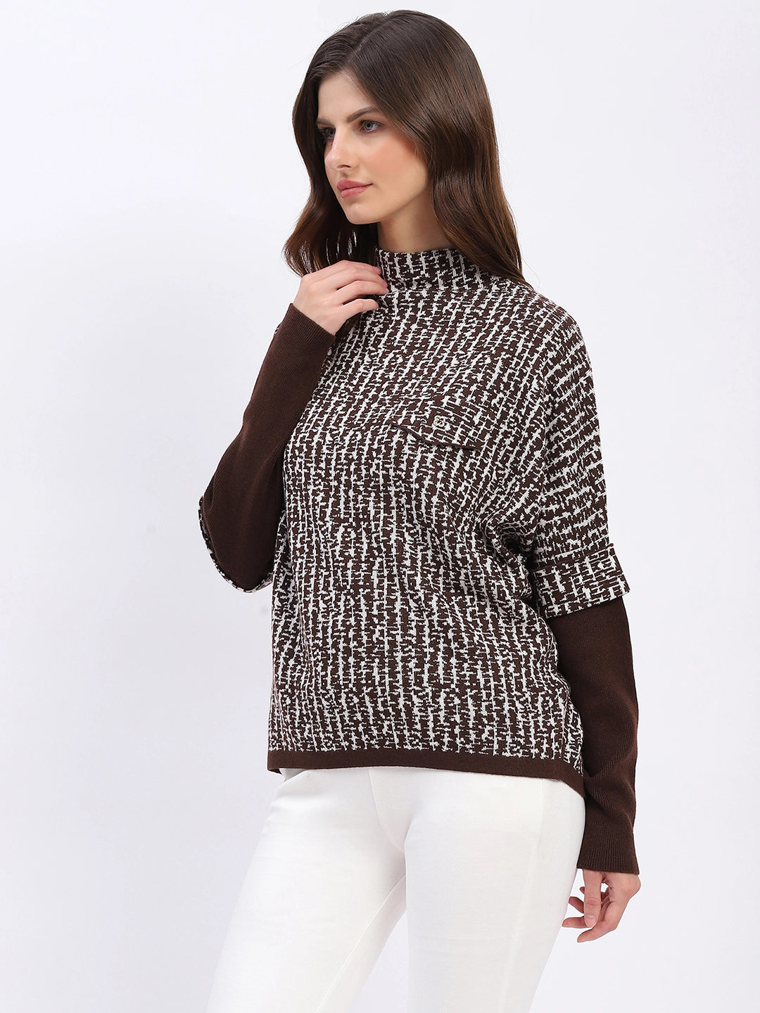 Batwing Sleeve Wool-Blend Pullover - Global Republic