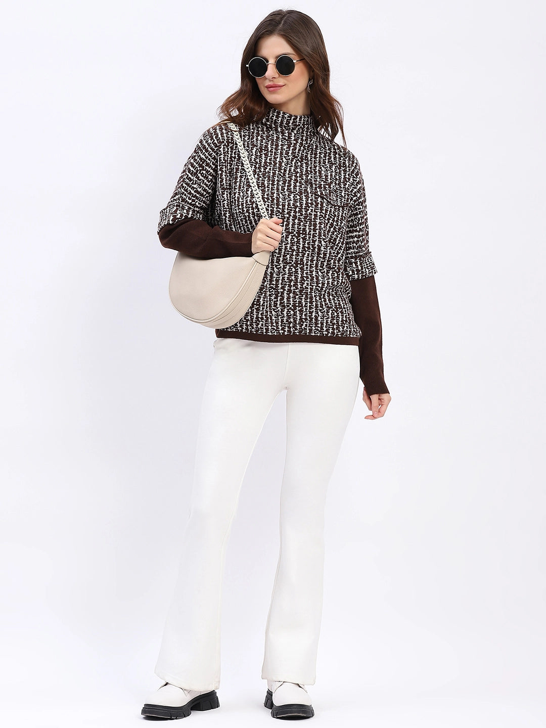 Batwing Sleeve Wool-Blend Pullover - Global Republic