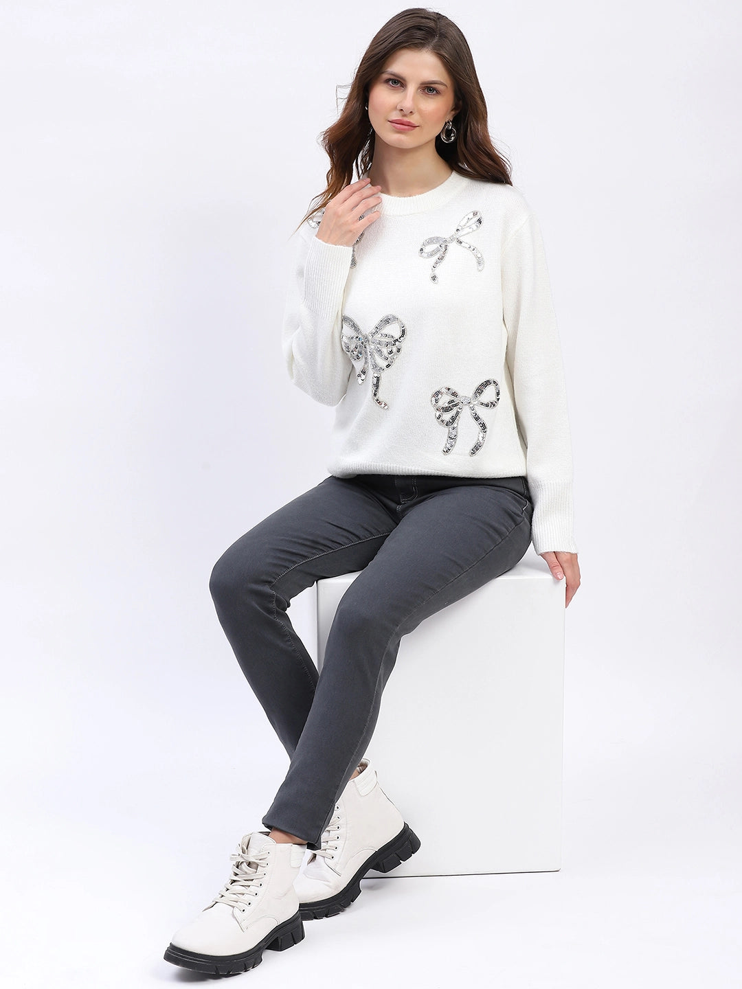 Embellished Wool Blend Pullover - Global Republic