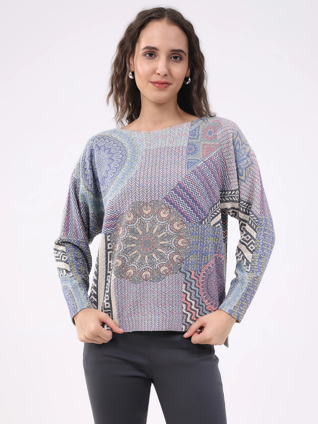 Multicolour Printed Cotton Pullover - Global Republic