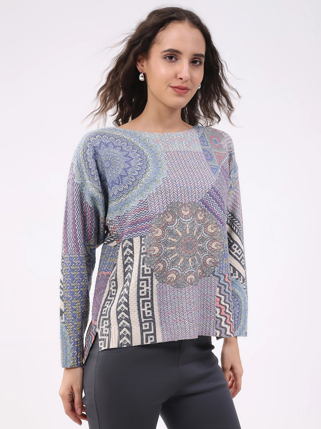 Multicolour Printed Cotton Pullover - Global Republic