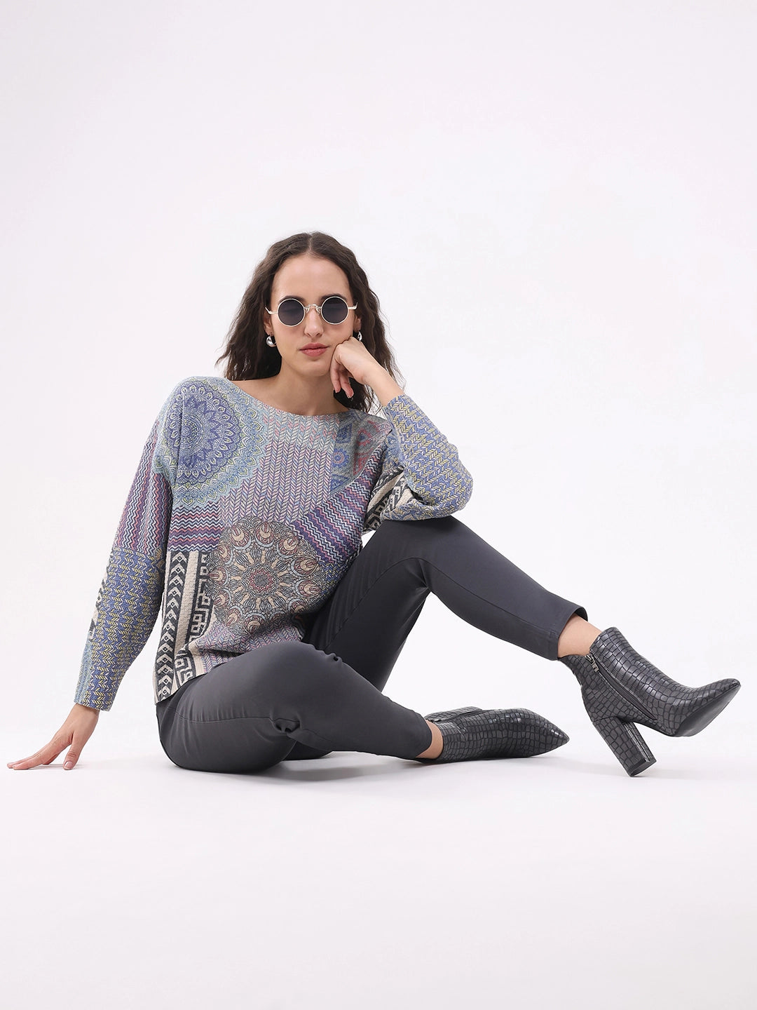 Multicolour Printed Cotton Pullover - Global Republic