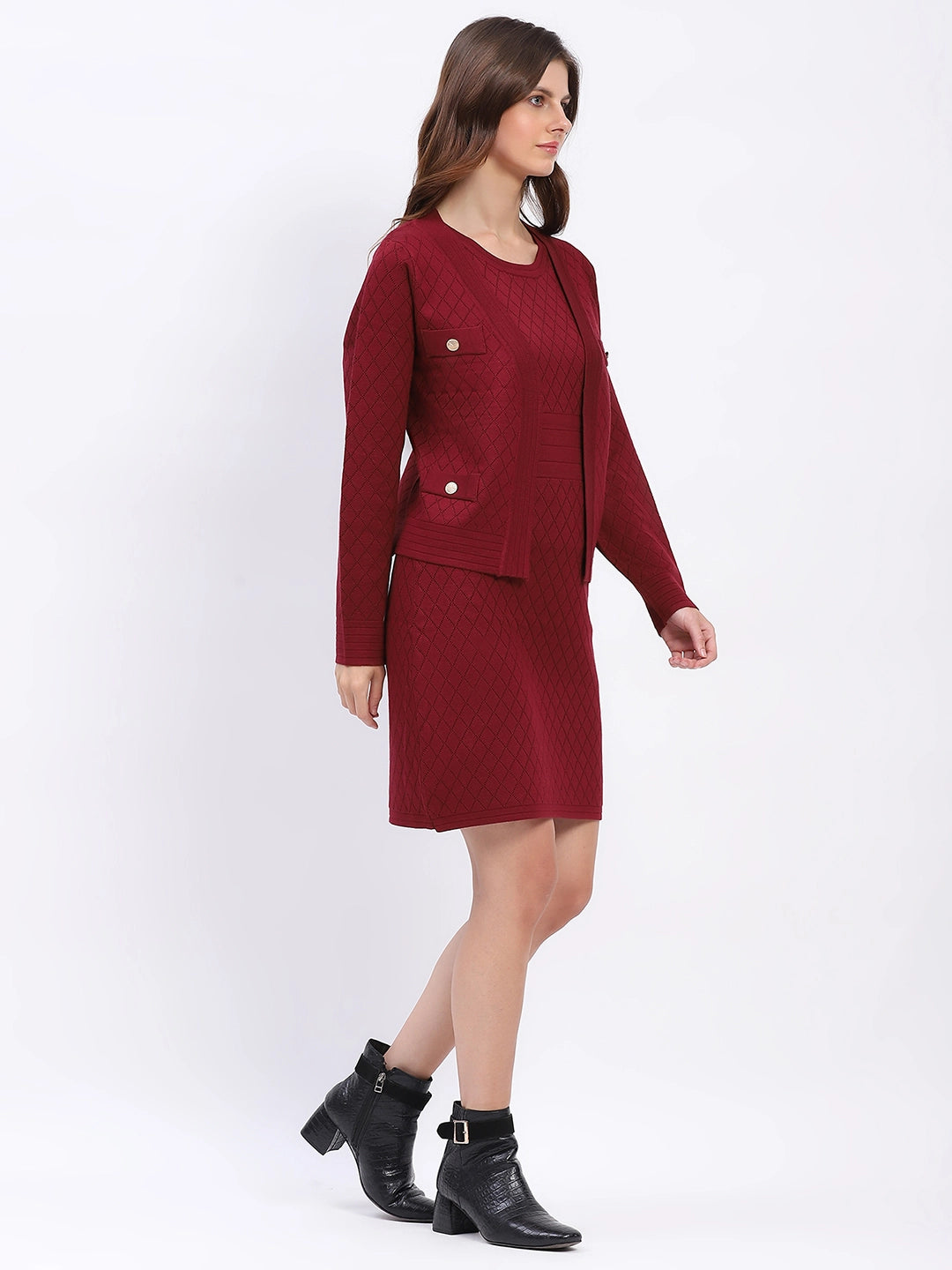 Wine Winter Dress Set - Global Republic
