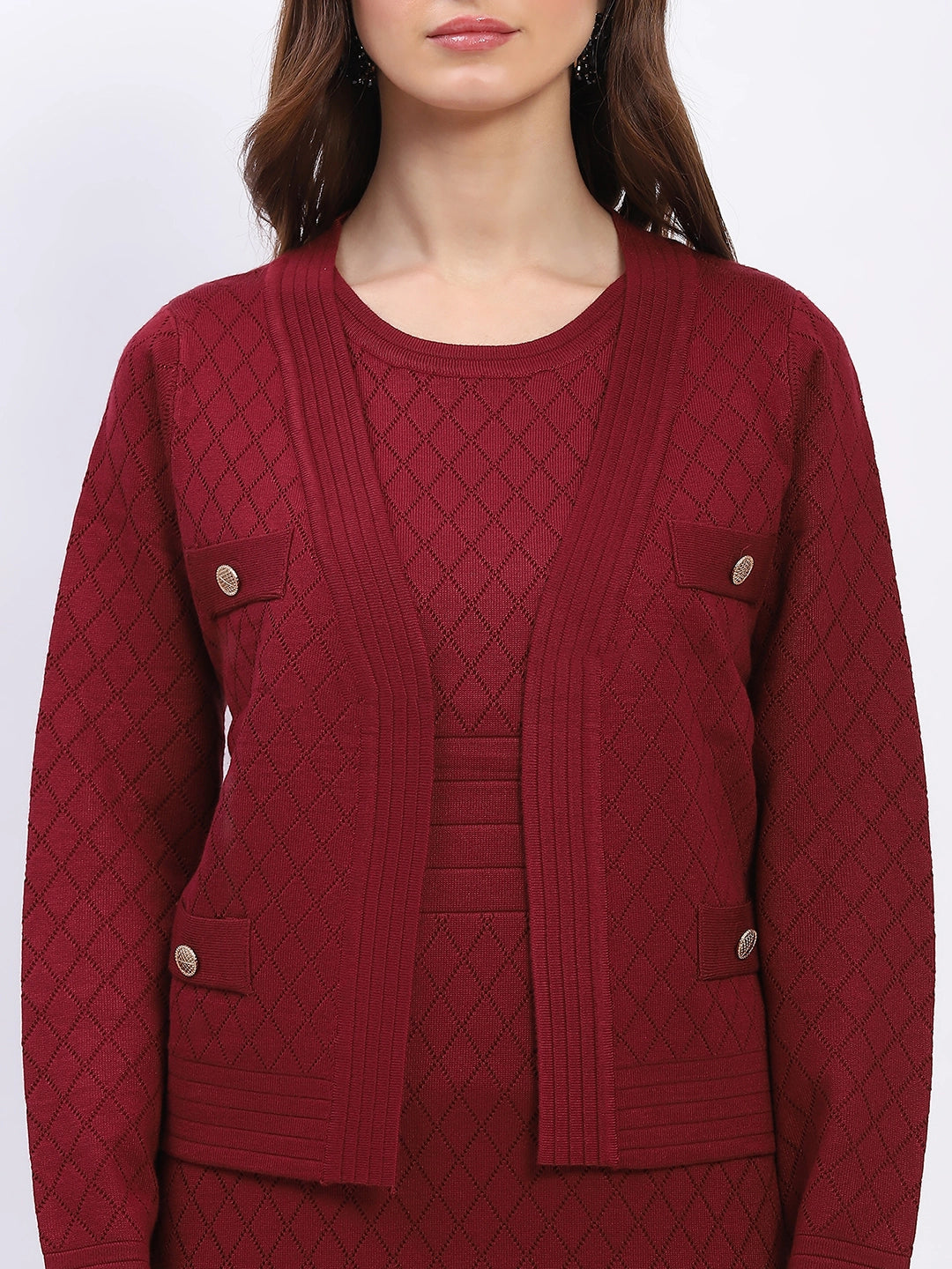 Wine Winter Dress Set - Global Republic