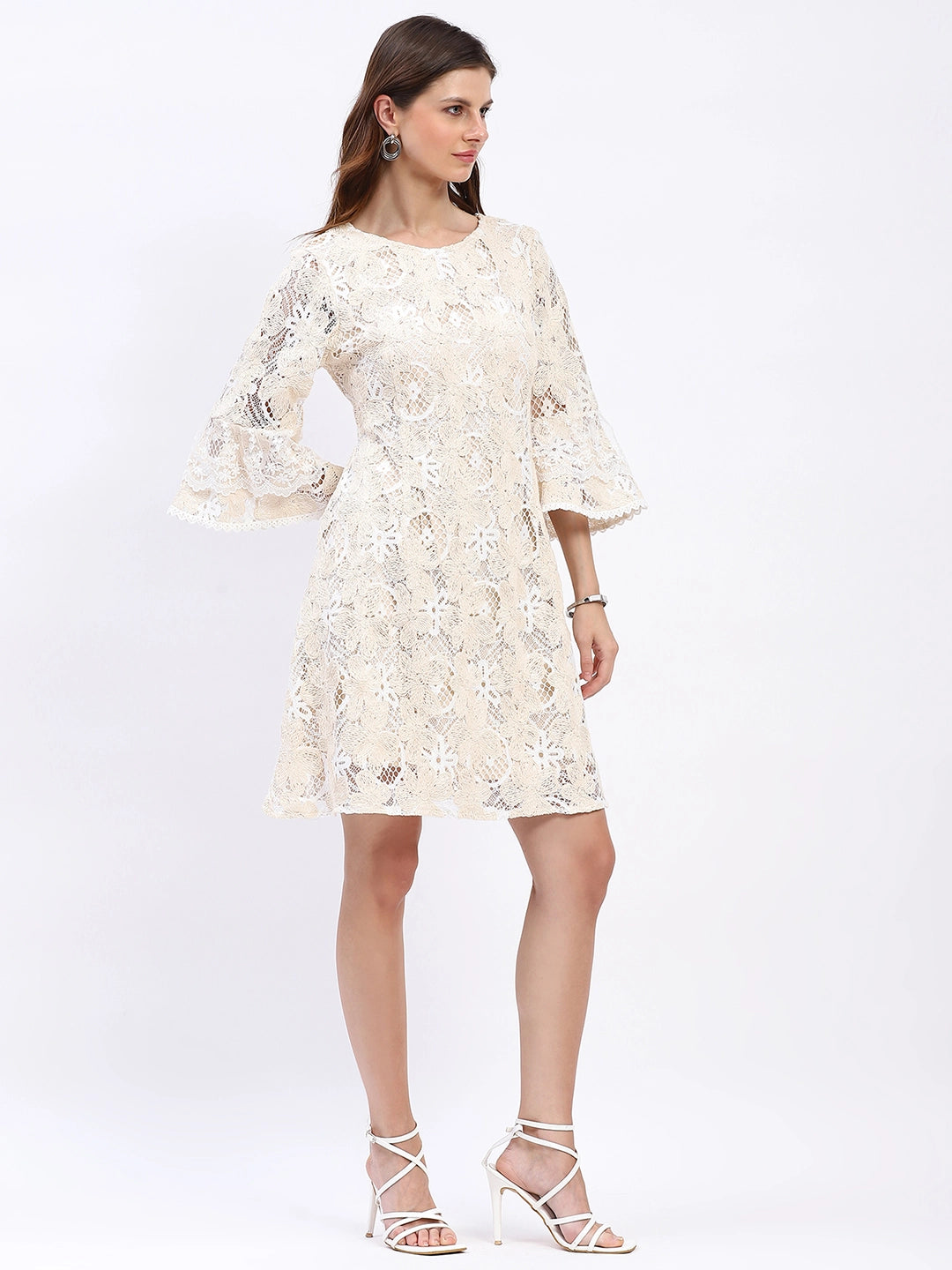 Floral Embroidered A-Line Dress - Global Republic