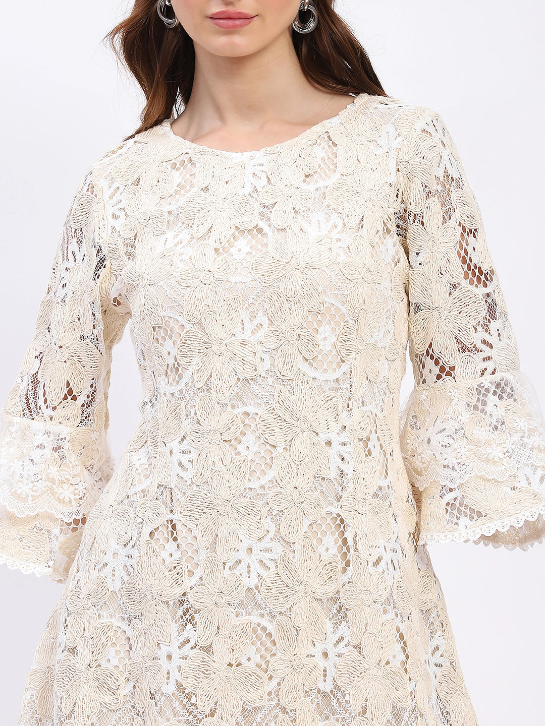 Floral Embroidered A-Line Dress - Global Republic