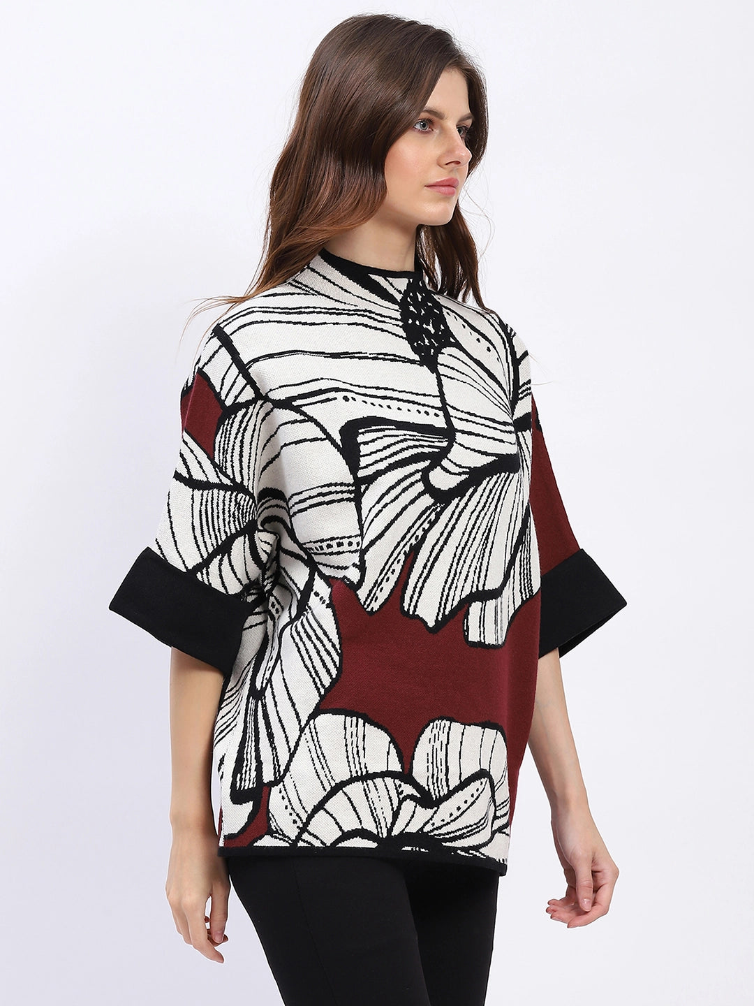 Abstract High Neck Pullover - Global Republic