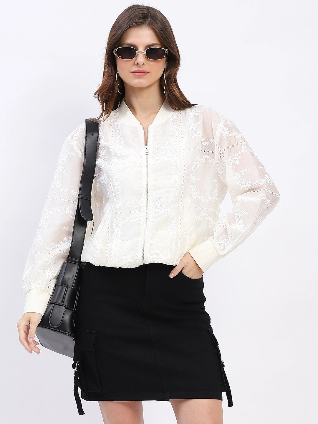 Embroidered Silk-Blend Shacket - Global Republic