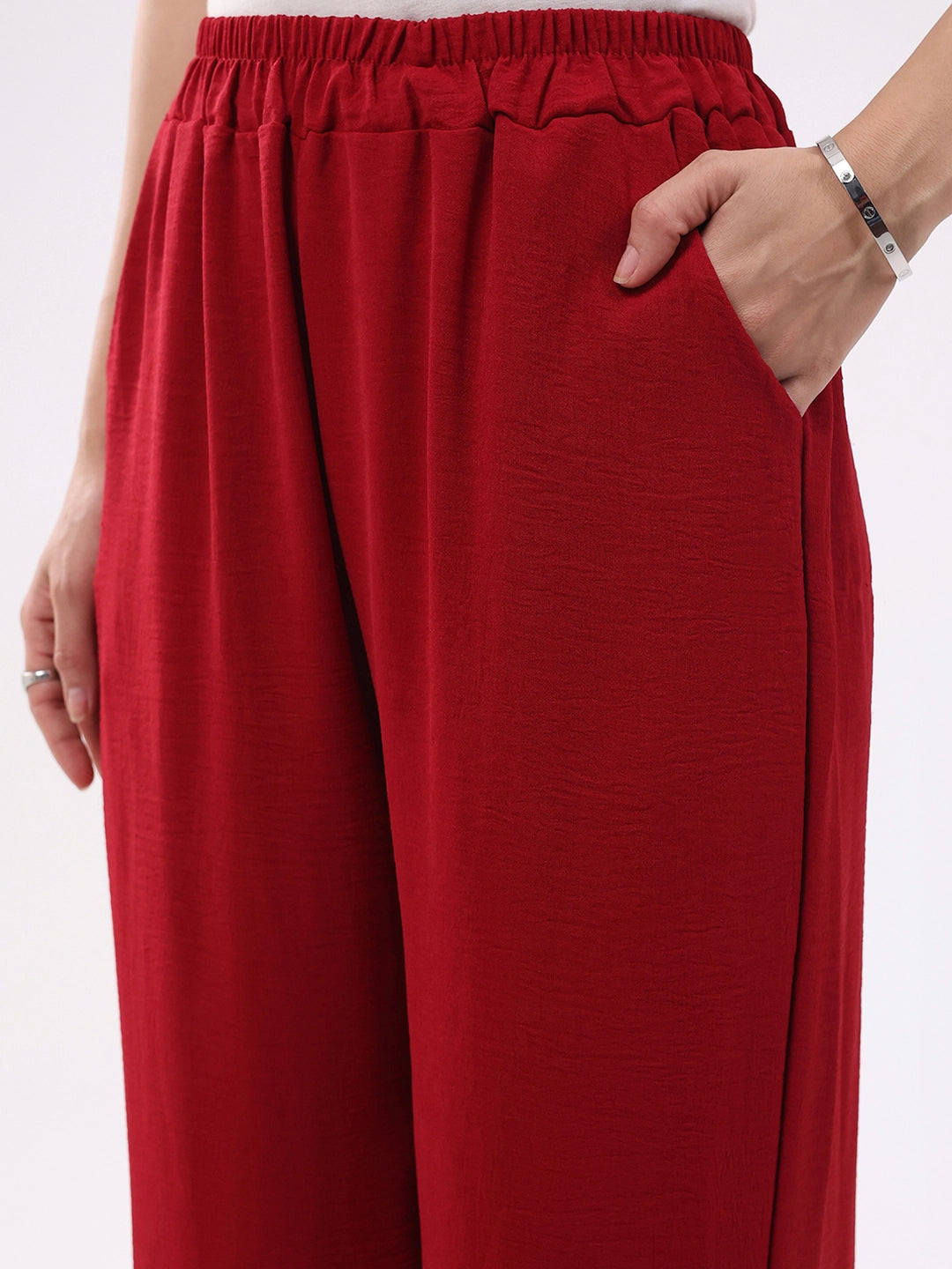 Magenta Printed Rayon Blend Loungewear - Global Republic