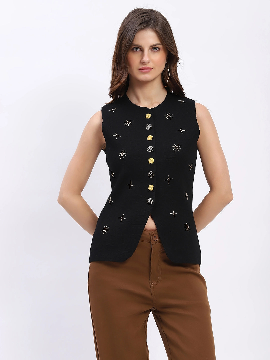 Embellished Floral Waistcoat - Global Republic
