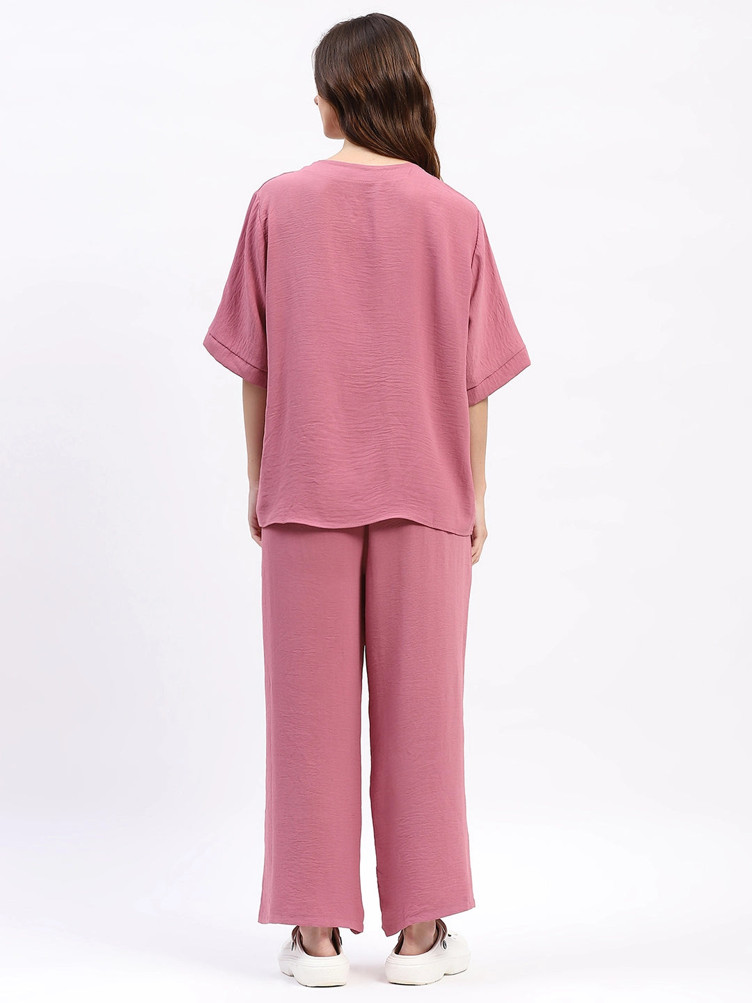 Embroidered Yoke Rayon Co-ord Set - Global Republic