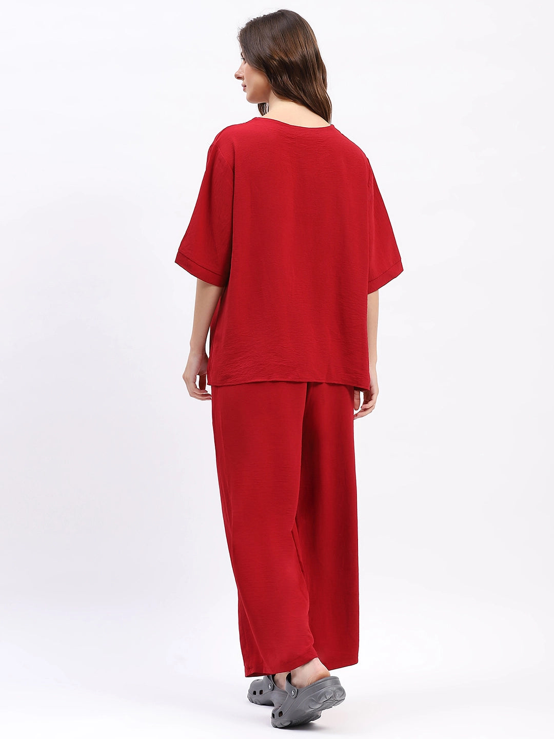 Embroidered Yoke Rayon Co-ord Set