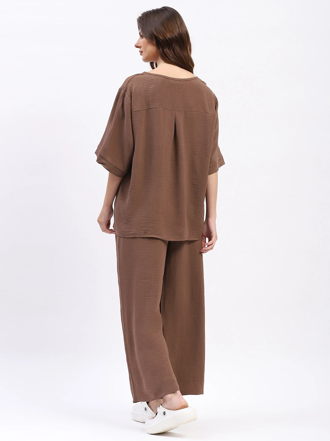 Embroidered Yoke Rayon Co-ord Set - Global Republic