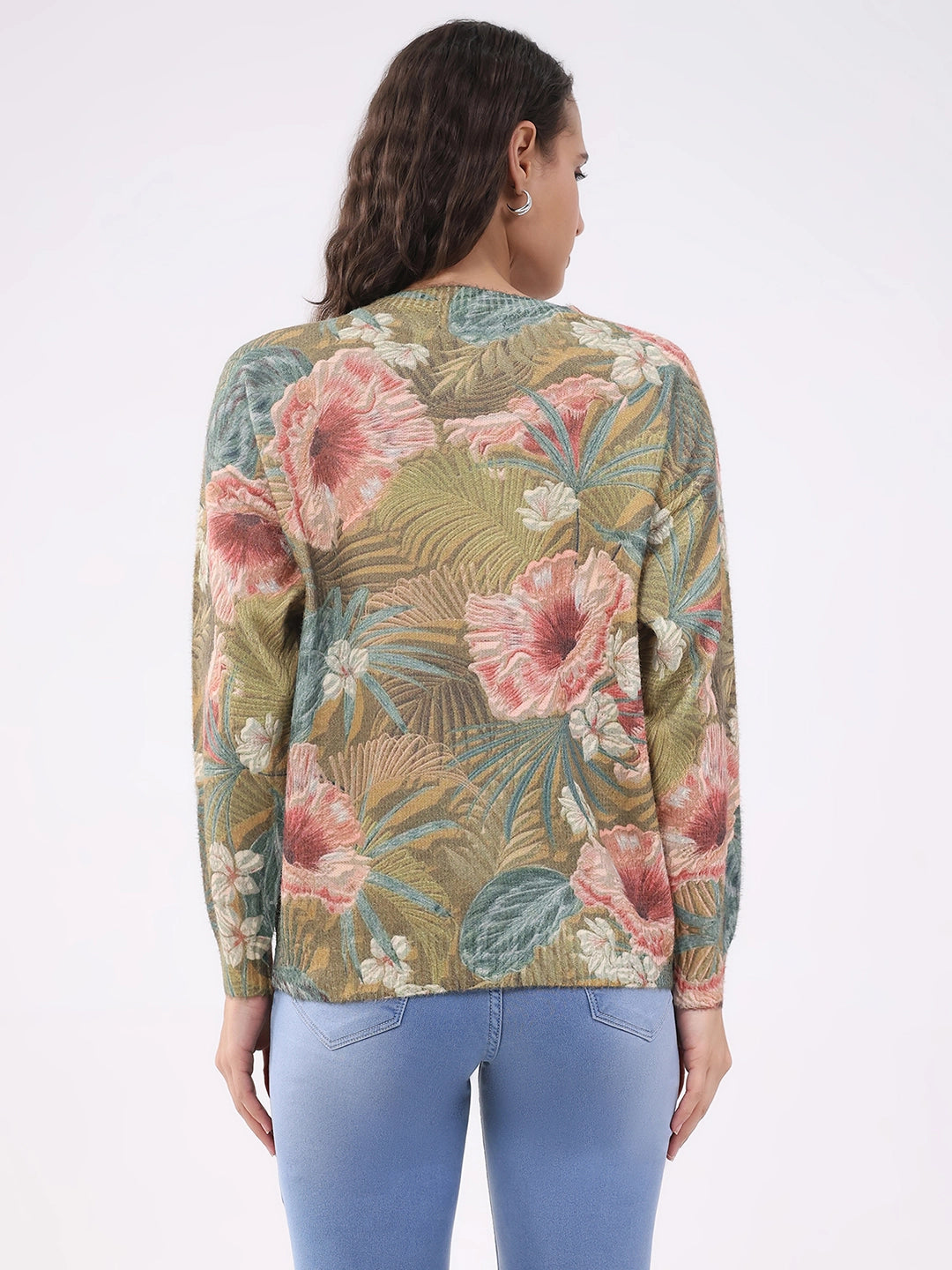 Floral Relaxed Fit Winter Pullover - Global Republic