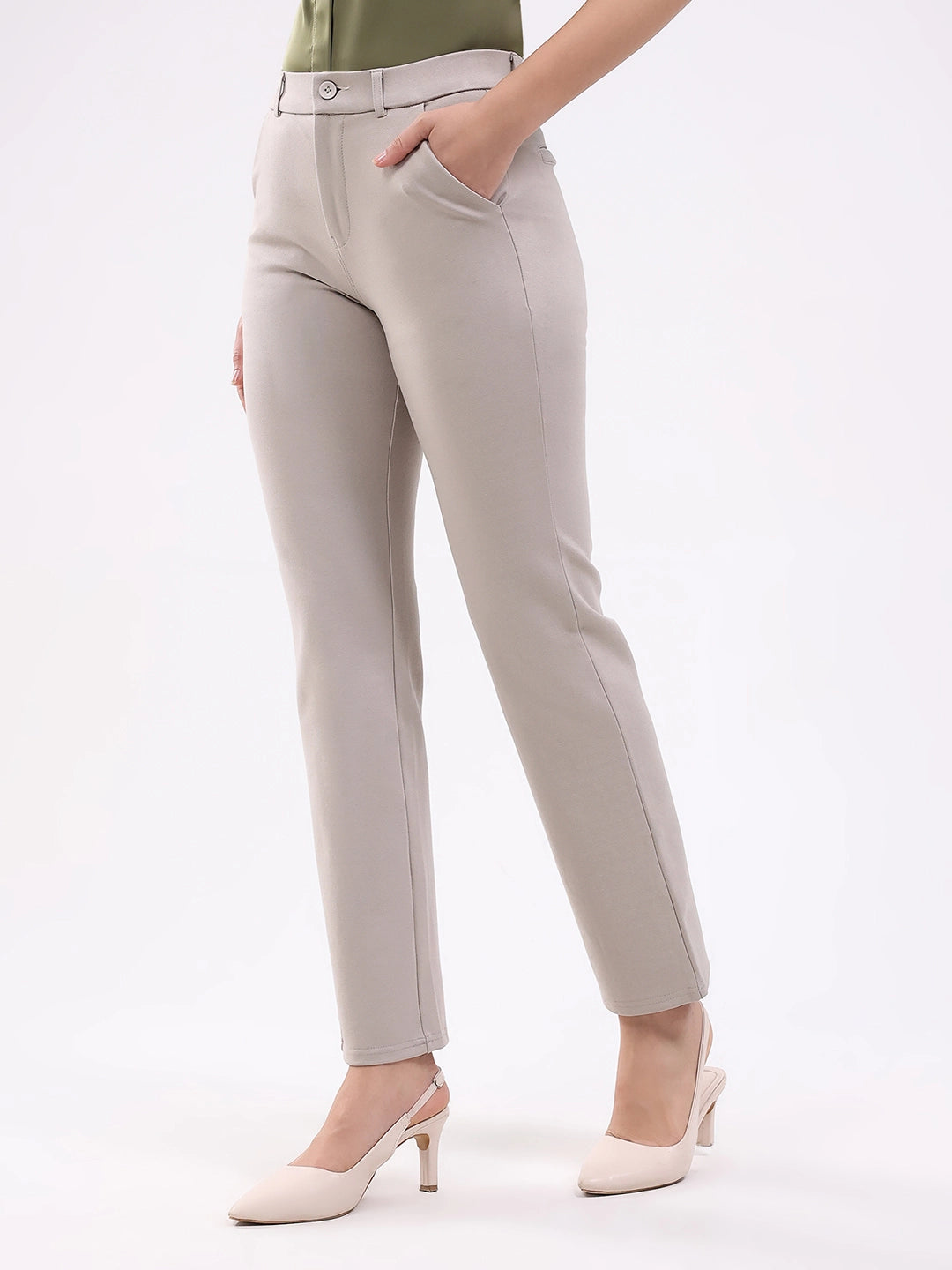 Fawn Straight Cotton Spandex Trousers - Global Republic