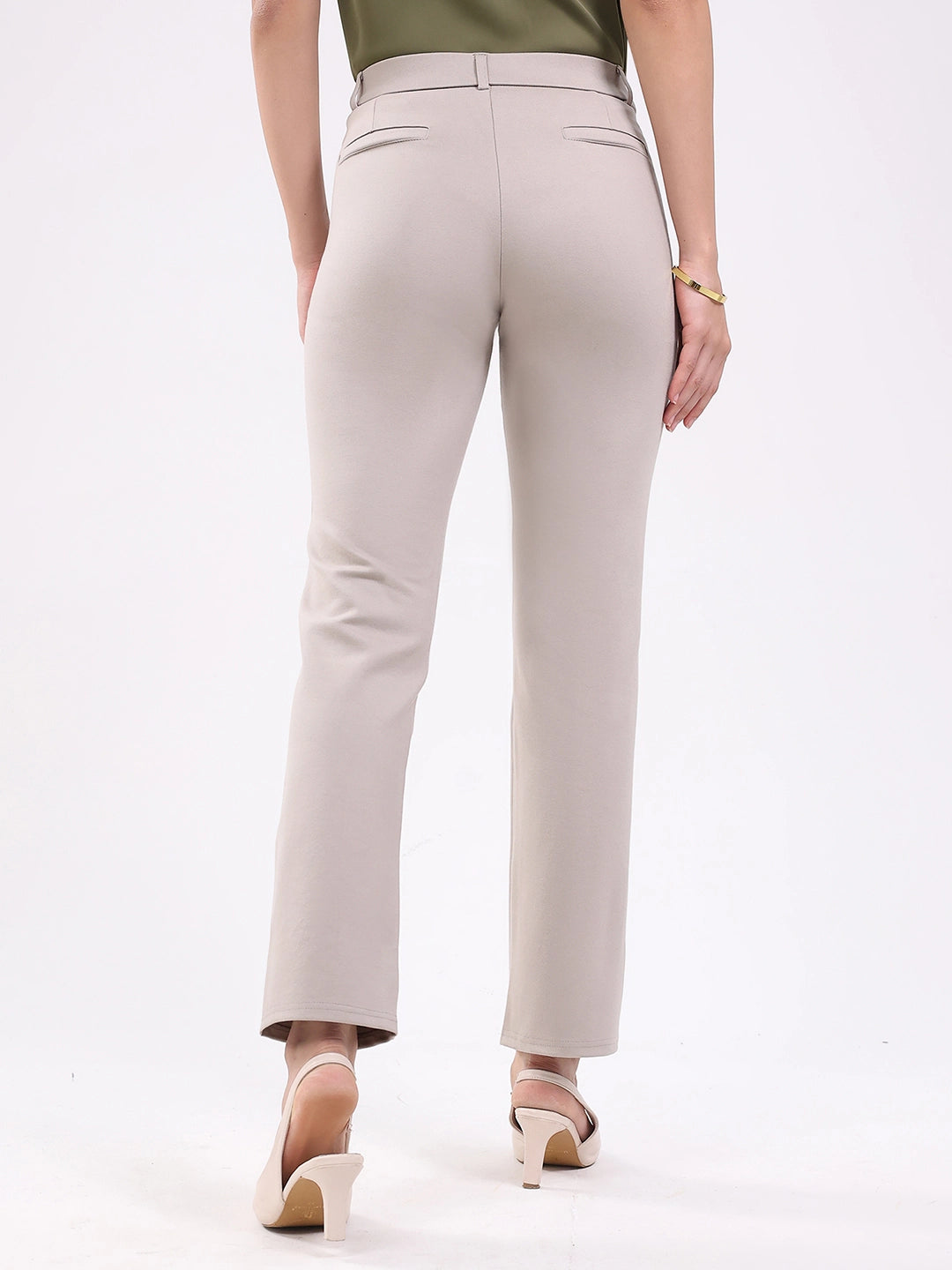 Fawn Straight Cotton Spandex Trousers - Global Republic