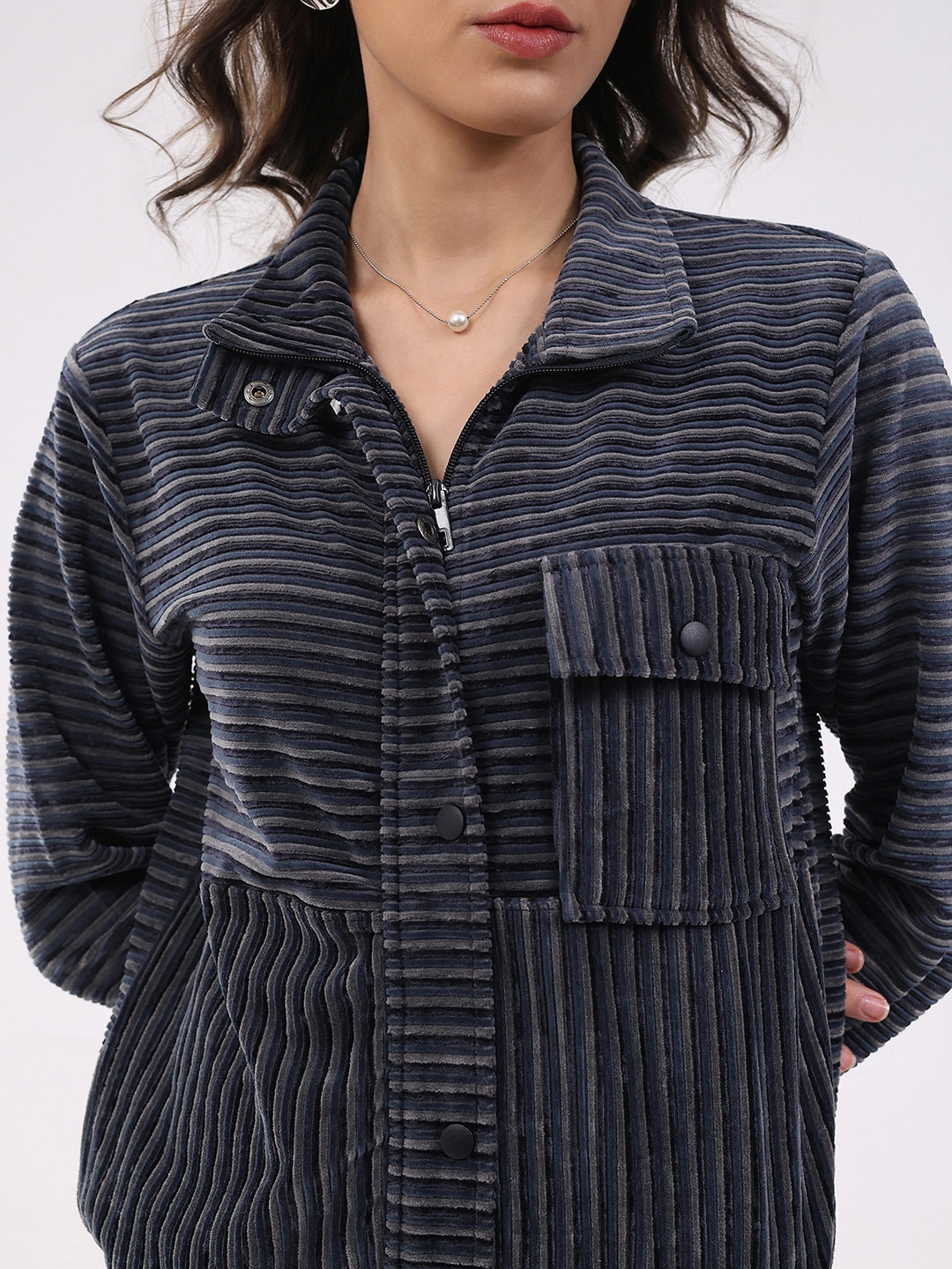 Blue Striped Winter Co-ord Set - Global Republic