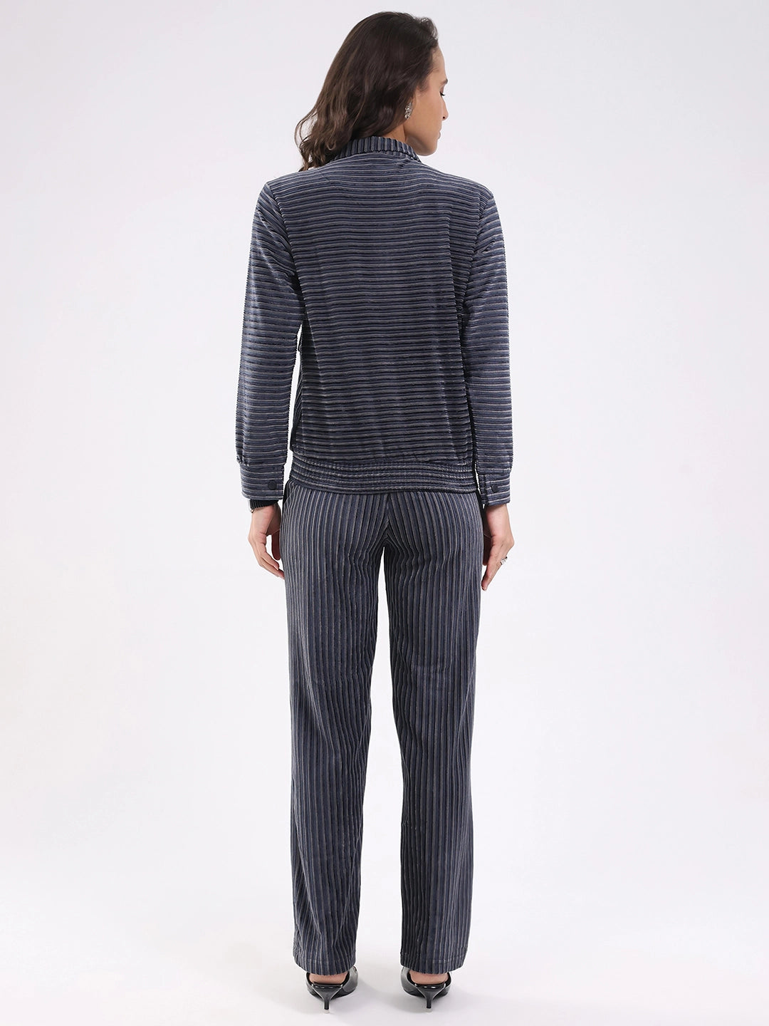 Blue Striped Winter Co-ord Set - Global Republic