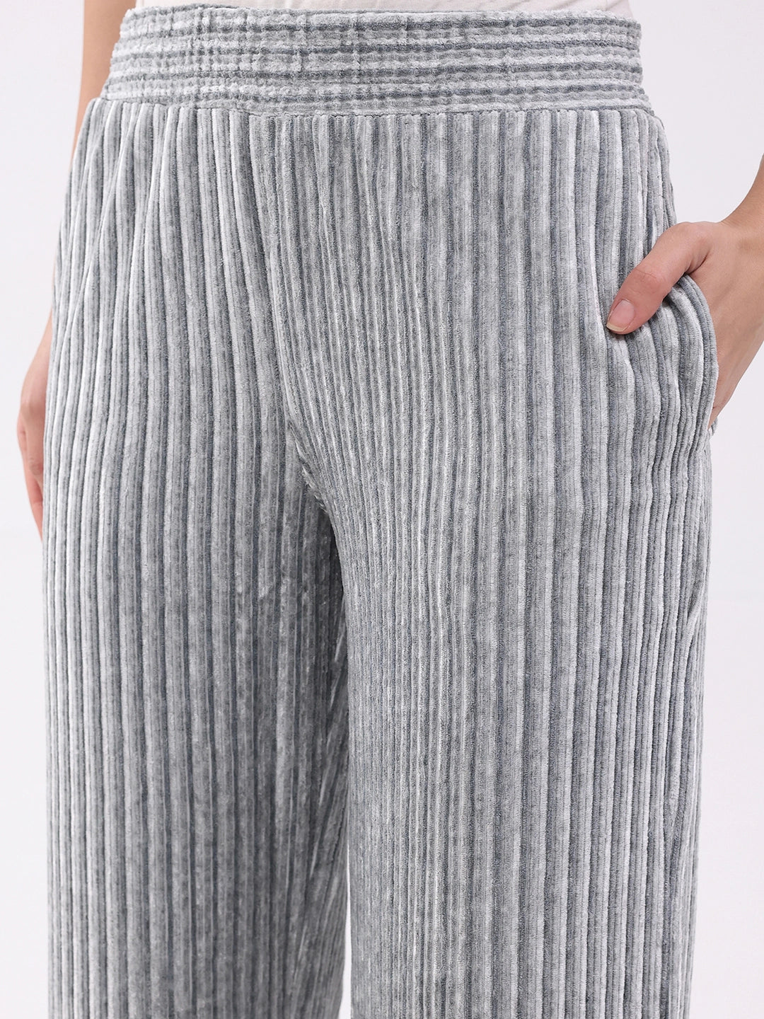 Grey Striped Winter Co-ord Set - Global Republic