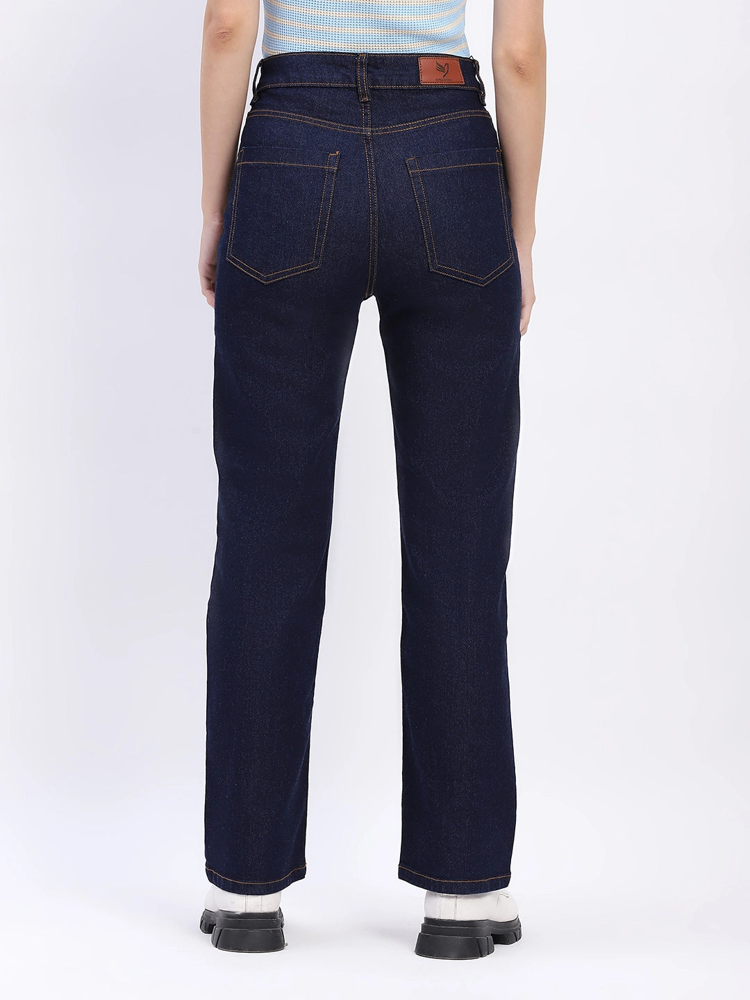 Straight-Fit Patch Pocket Jeans - Global Republic