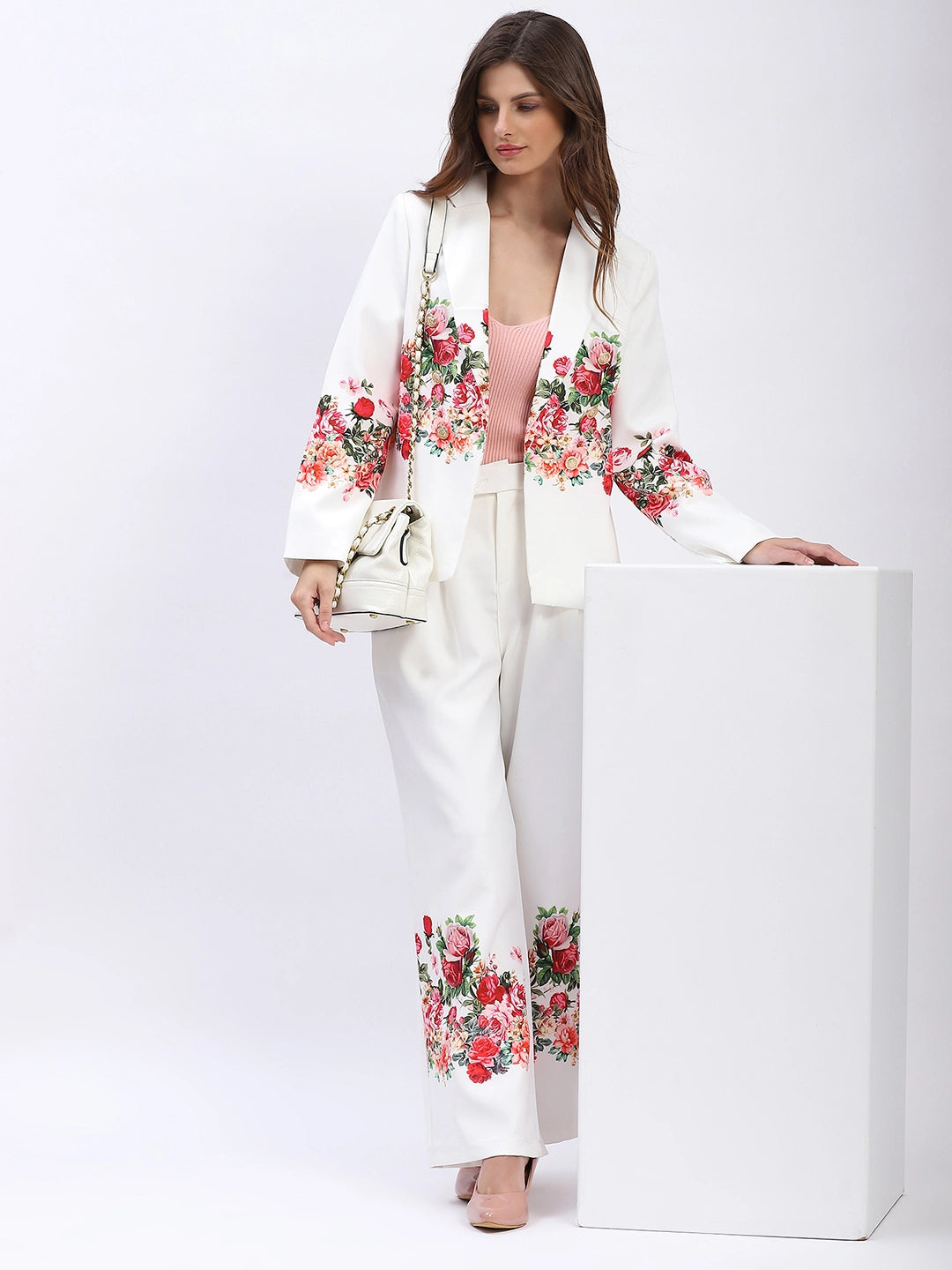 Floral Placement Print Coat - Global Republic