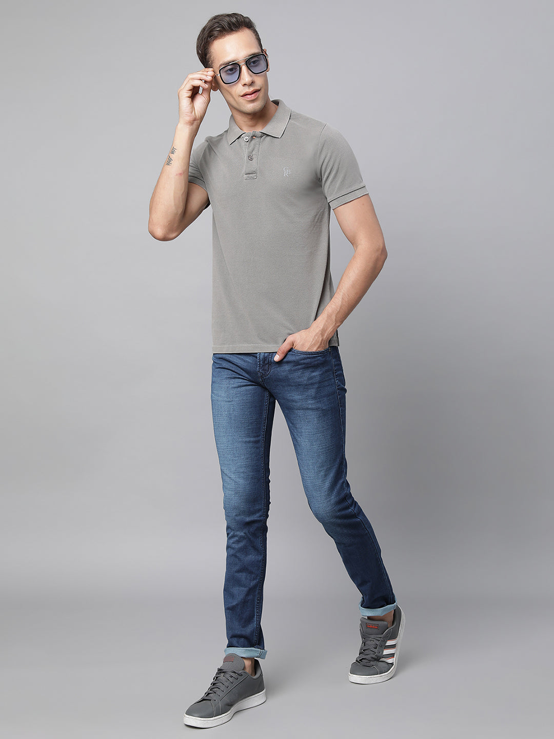Blue Denim Solid Jeans - Global Republic