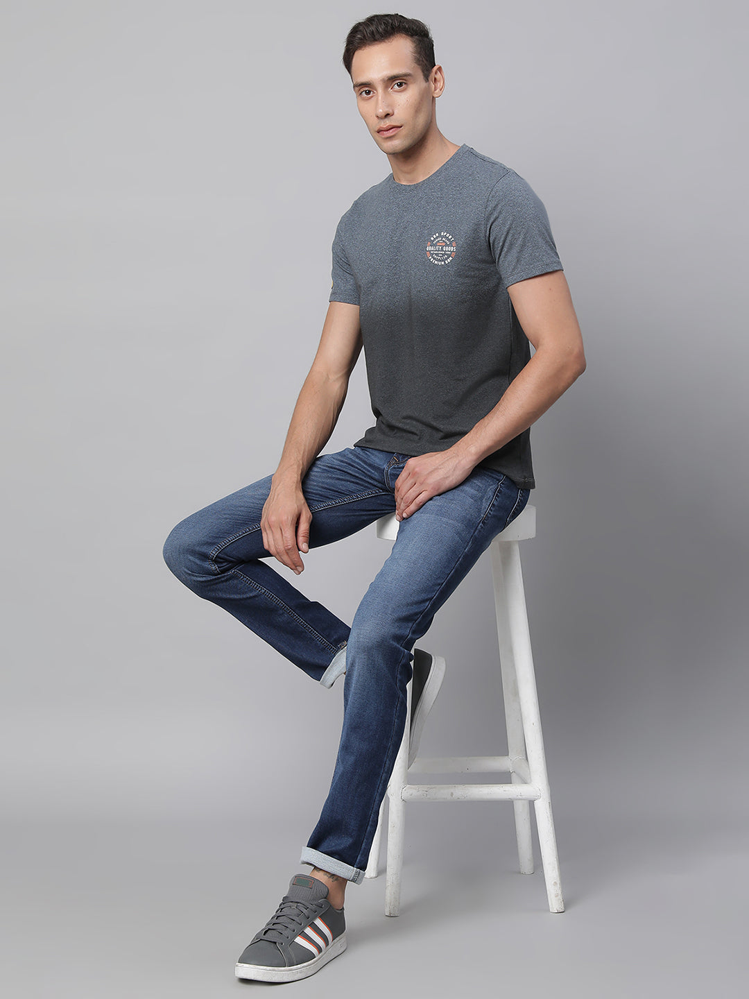 Mens Blue Denim Solid Jeans