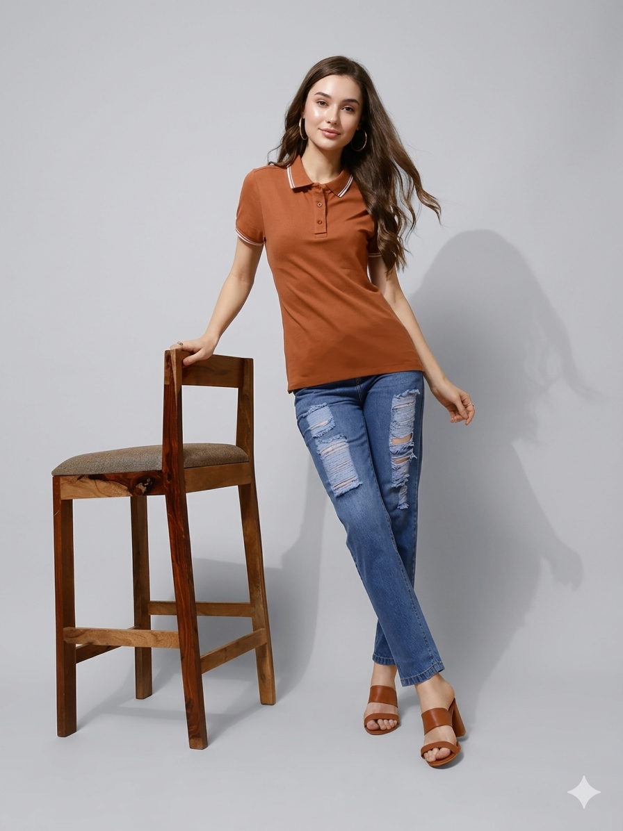 Brown Polo T-shirt