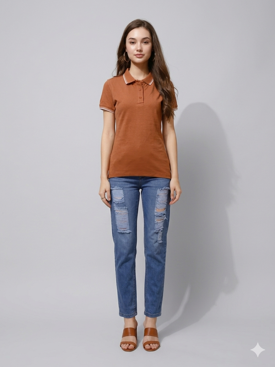 Brown Polo T-shirt