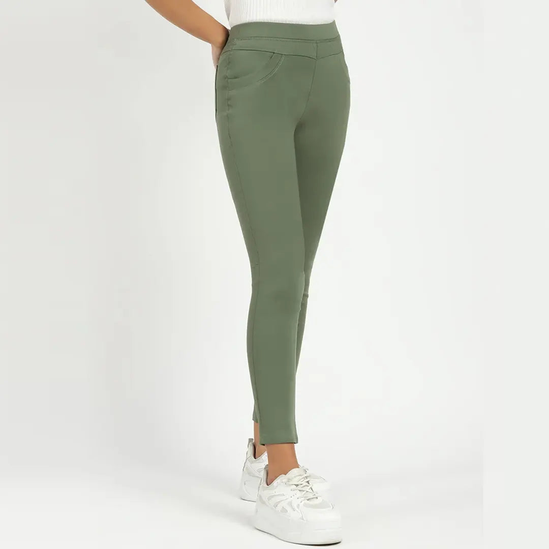 Green Ultra Stretchable Jegging - Global Republic