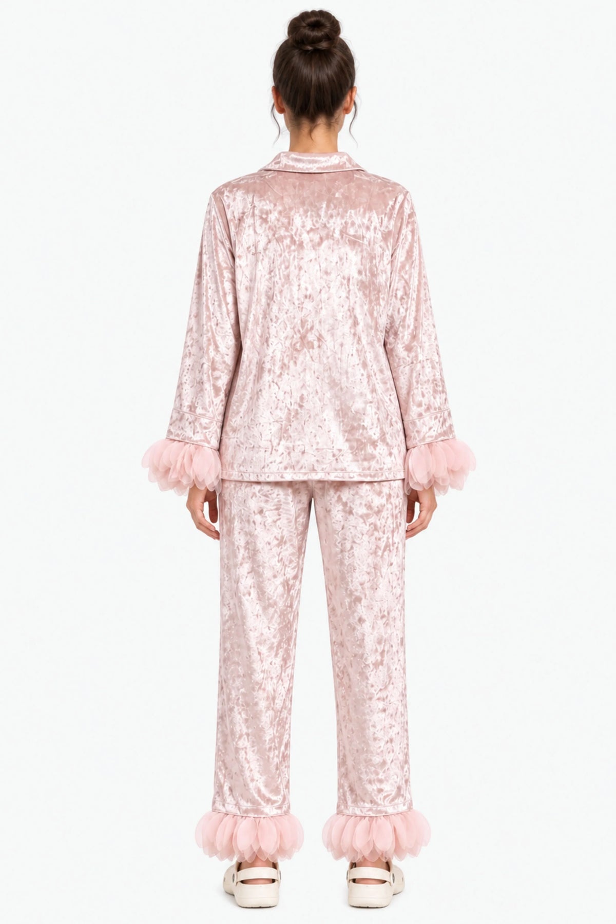 Pastel Pink Solid Winter Night Suit-Global Republic