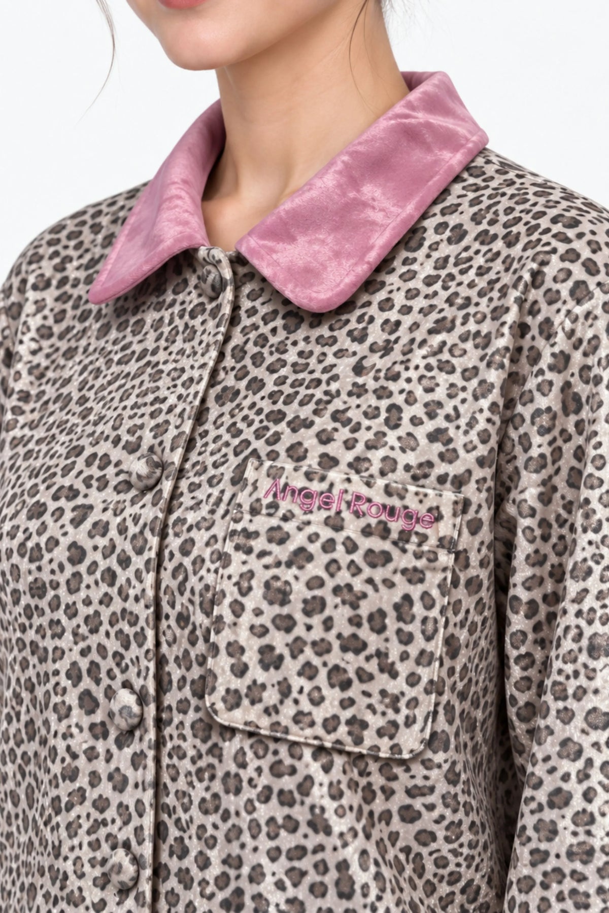 Beige Leopard Print Winter Night Suit-Global Republic