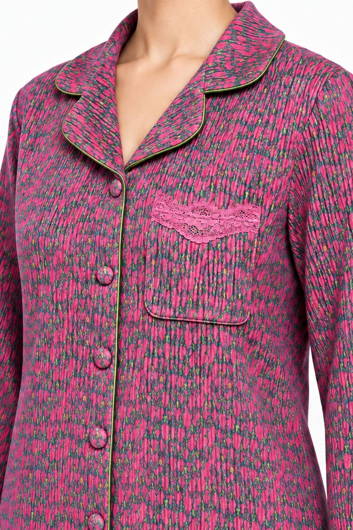 Mauve Abstract Print Winter Night Suit-Global Republic