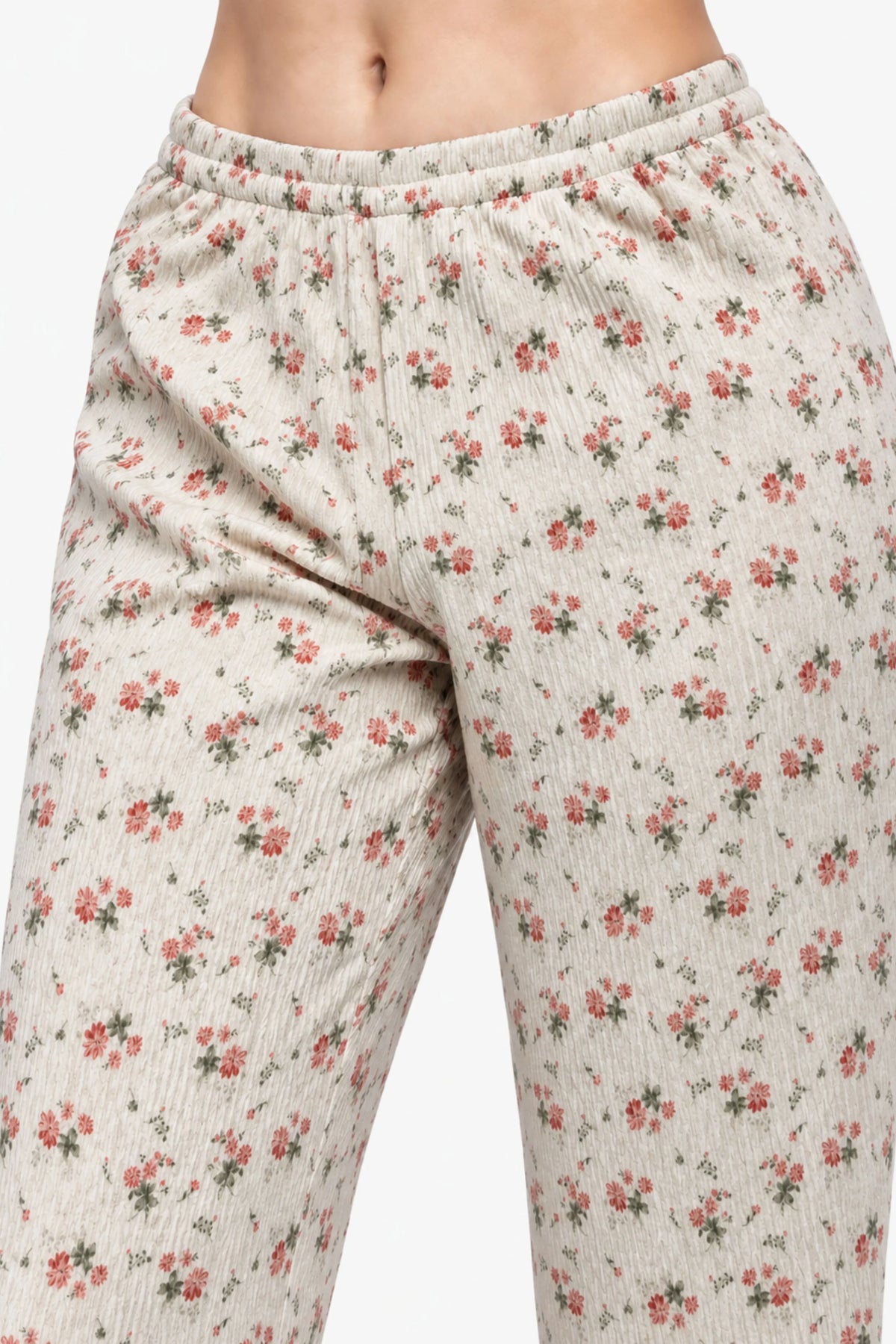 Cream Ditsy Floral Winter Night Suit-Global Republic