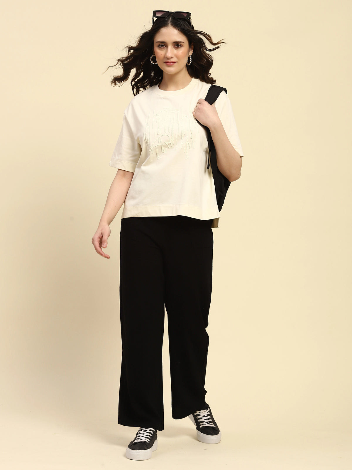 Black Ankle Length Cotton Lower