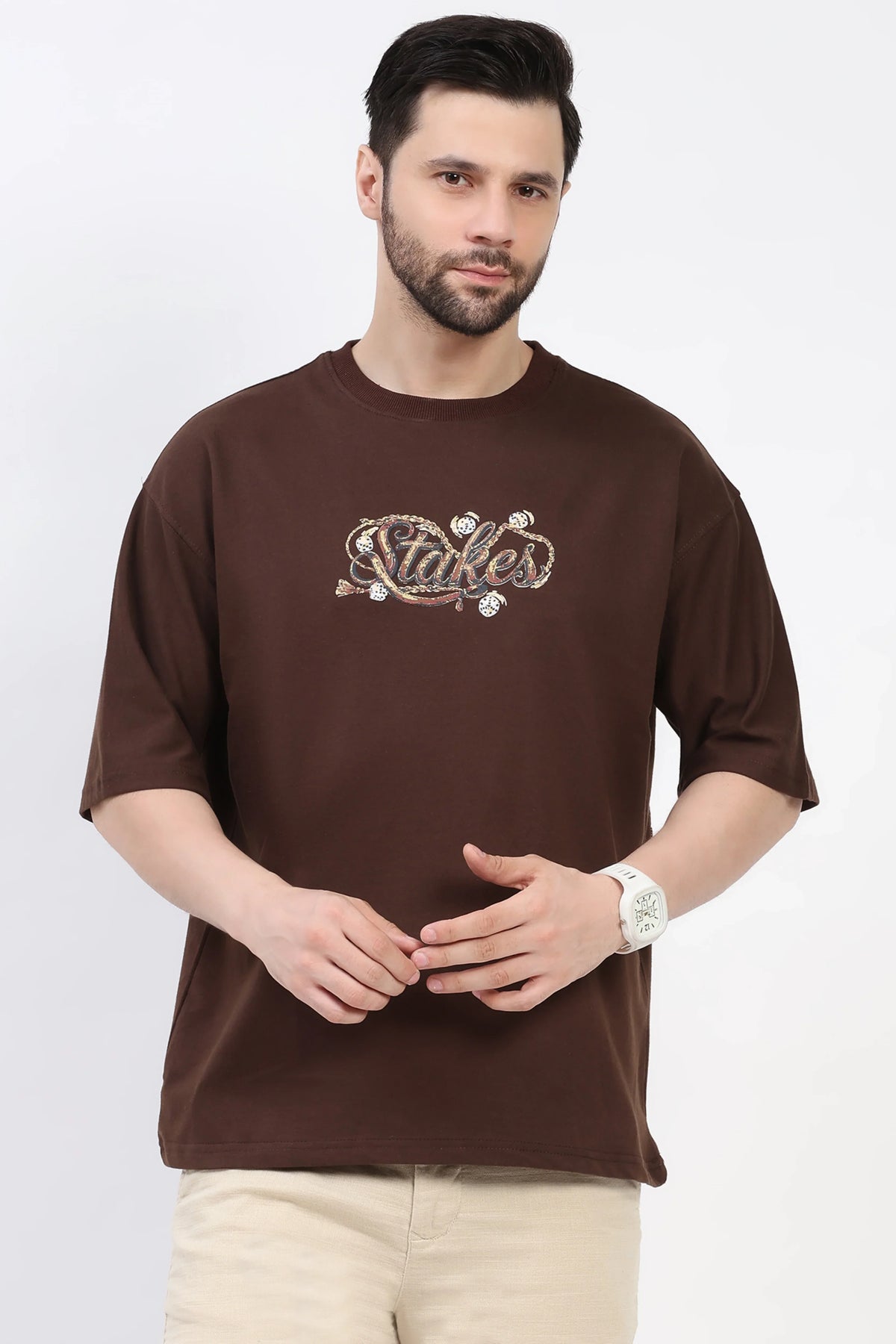 Stakes Graphic Oversized T-Shirt-Global Republic
