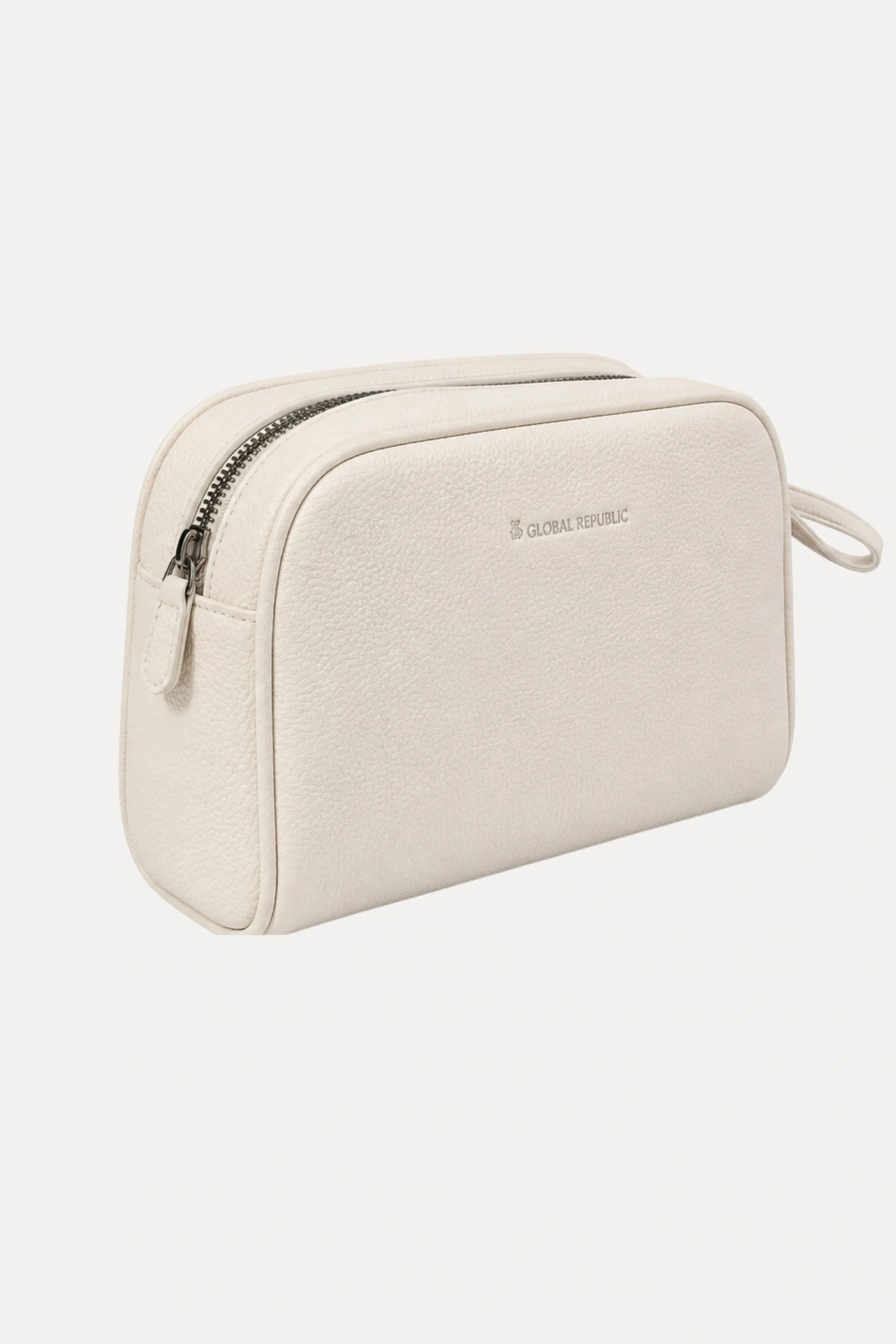 Cream PU Utility Kit Bag-Global Republic