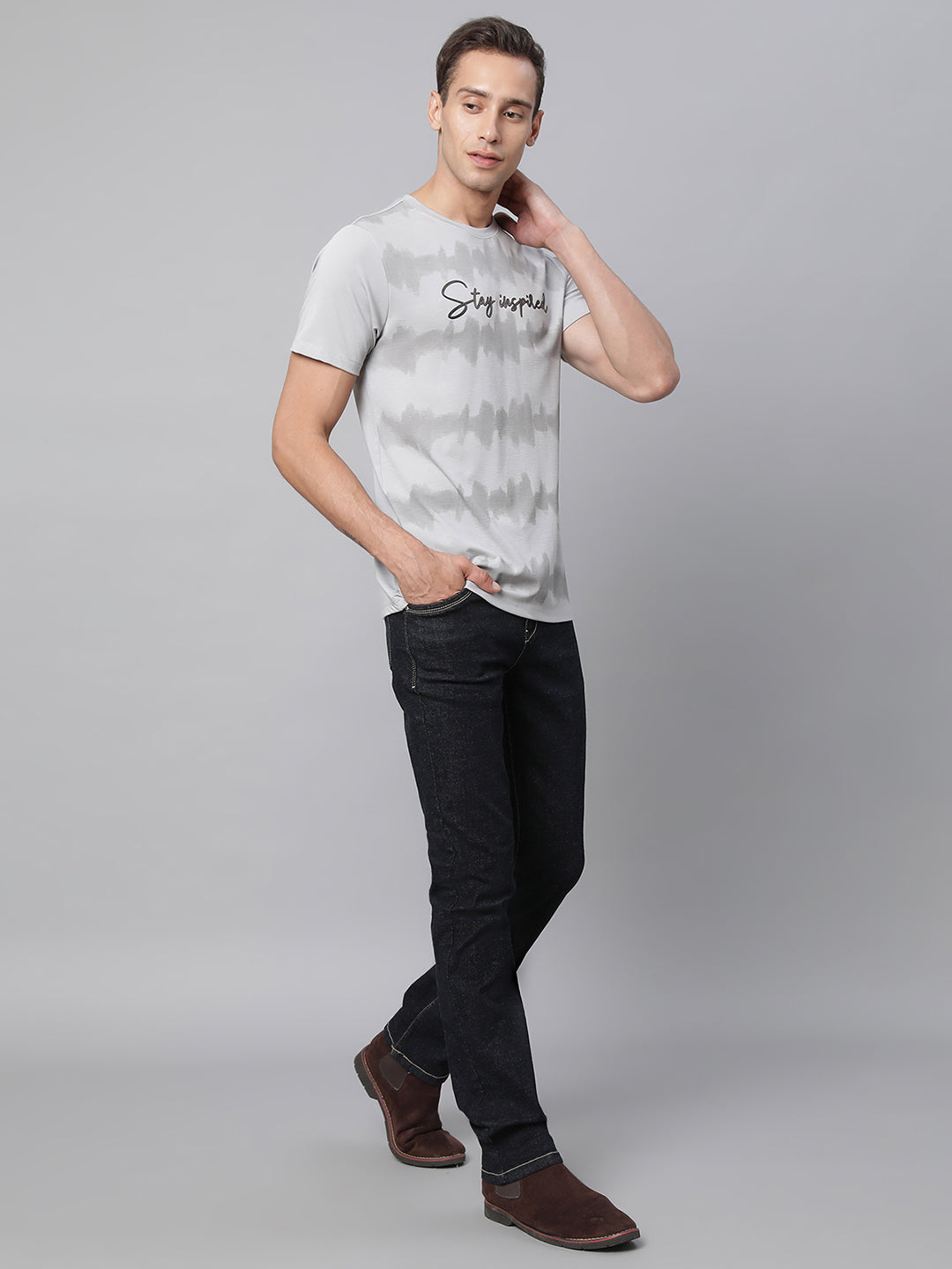 Mens Raw Black Cotton Solid Jeans