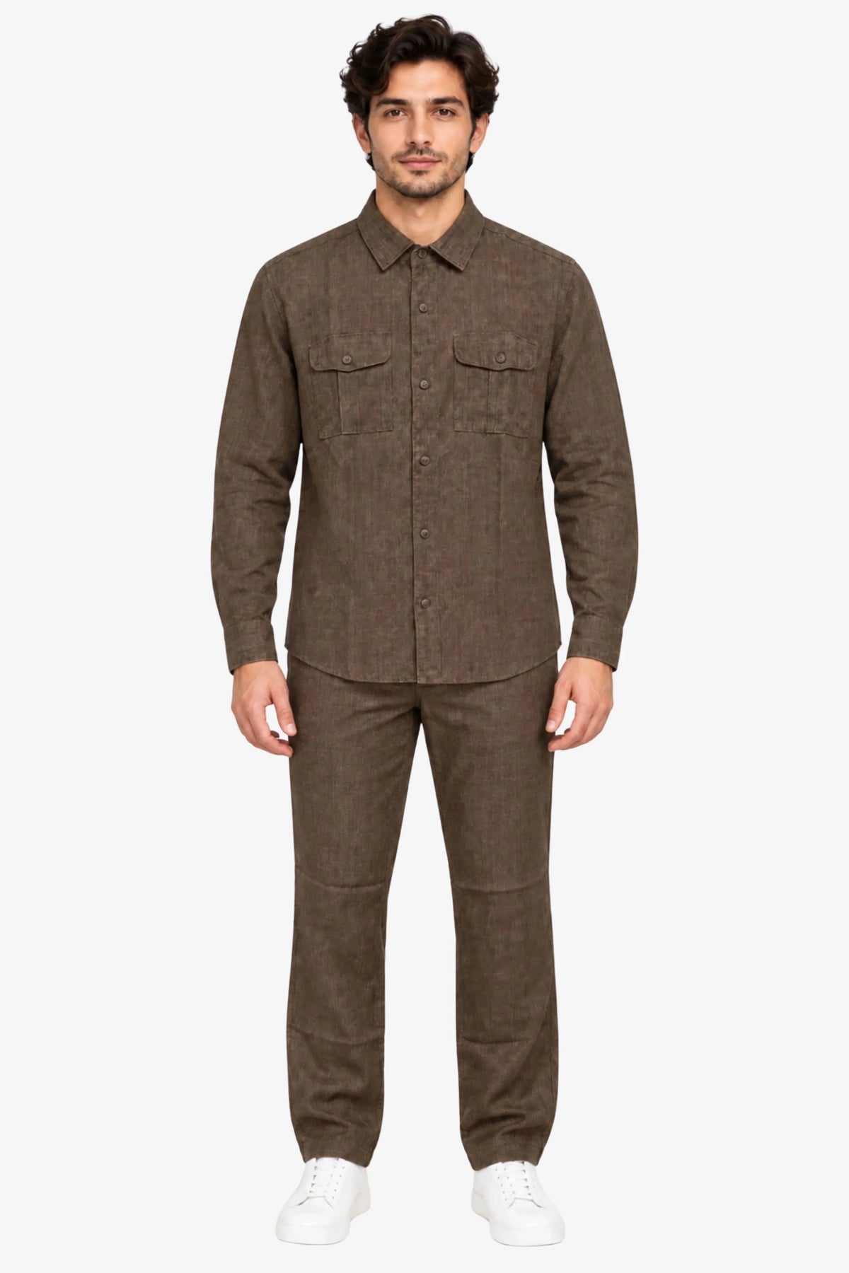 Coffee Brown Lyocell Set-Global Republic