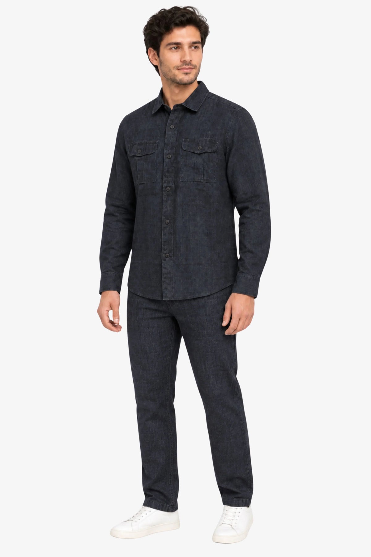 Navy Blue Lyocell Set-Global Republic
