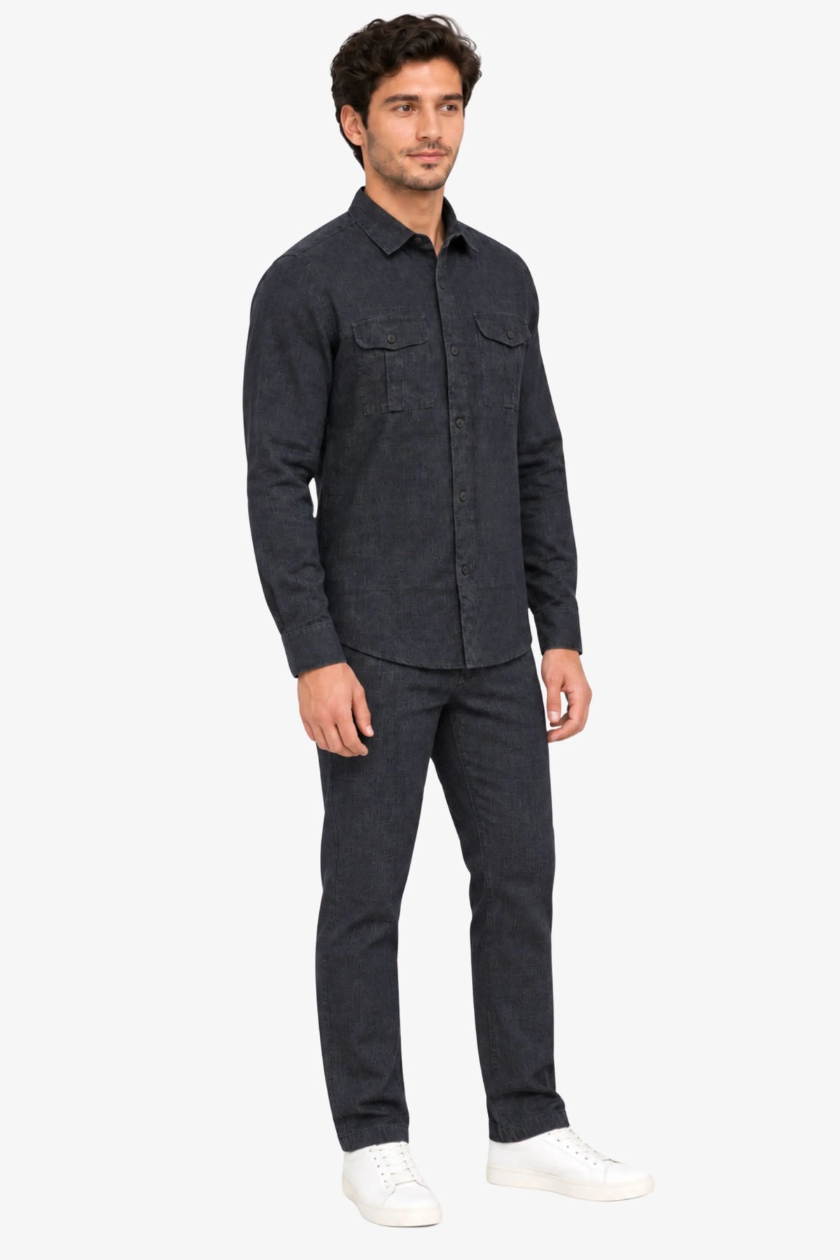 Navy Blue Lyocell Set-Global Republic