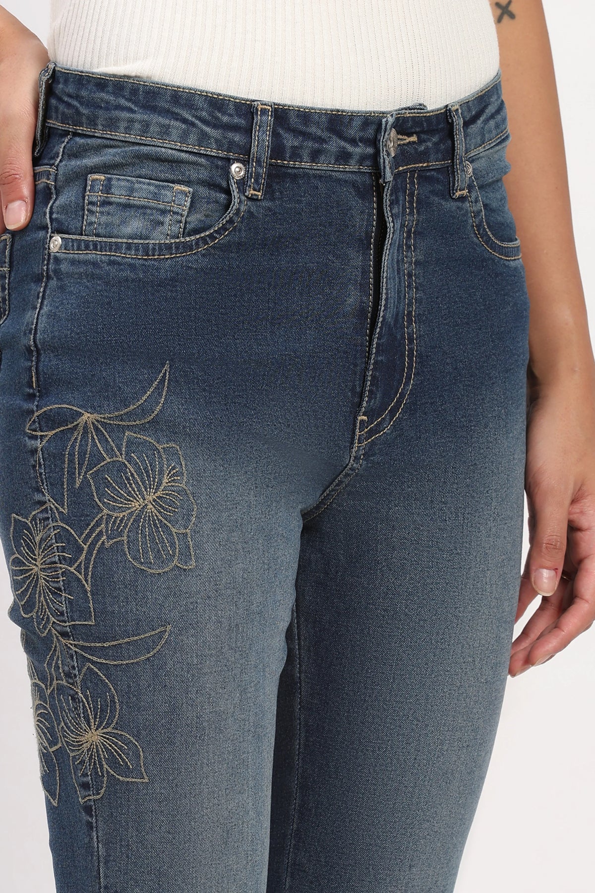 Floral Bootcut Jeans-Global Republic