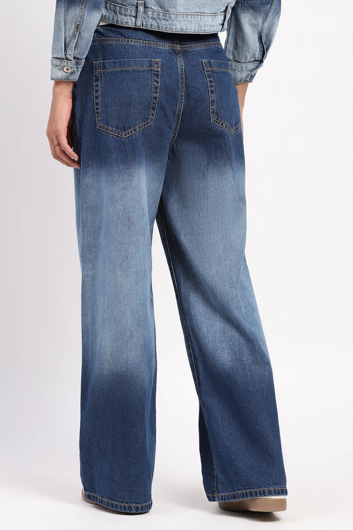 Blue Two-Tone Ombre Jeans-Global Republic