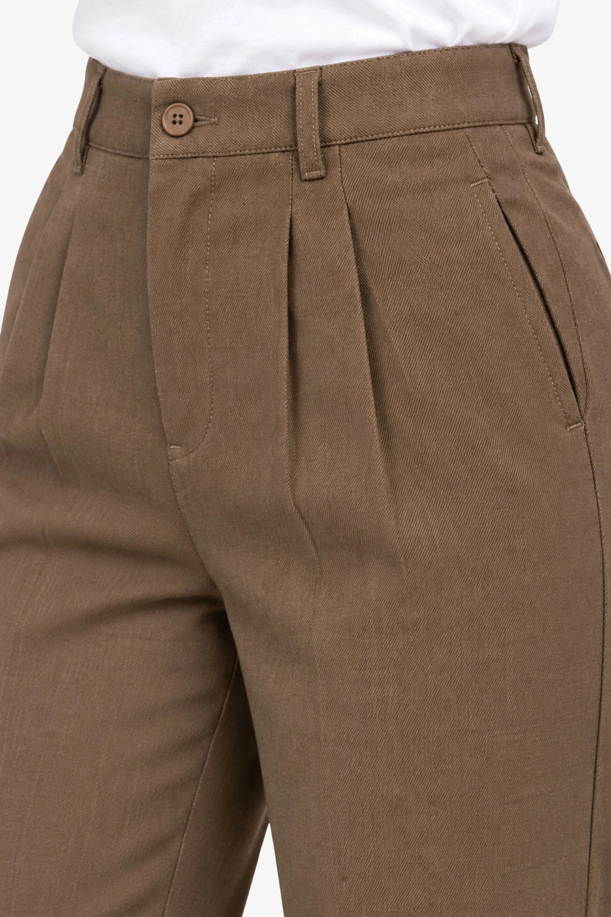 Brown Straight Fit Trousers-Global Republic