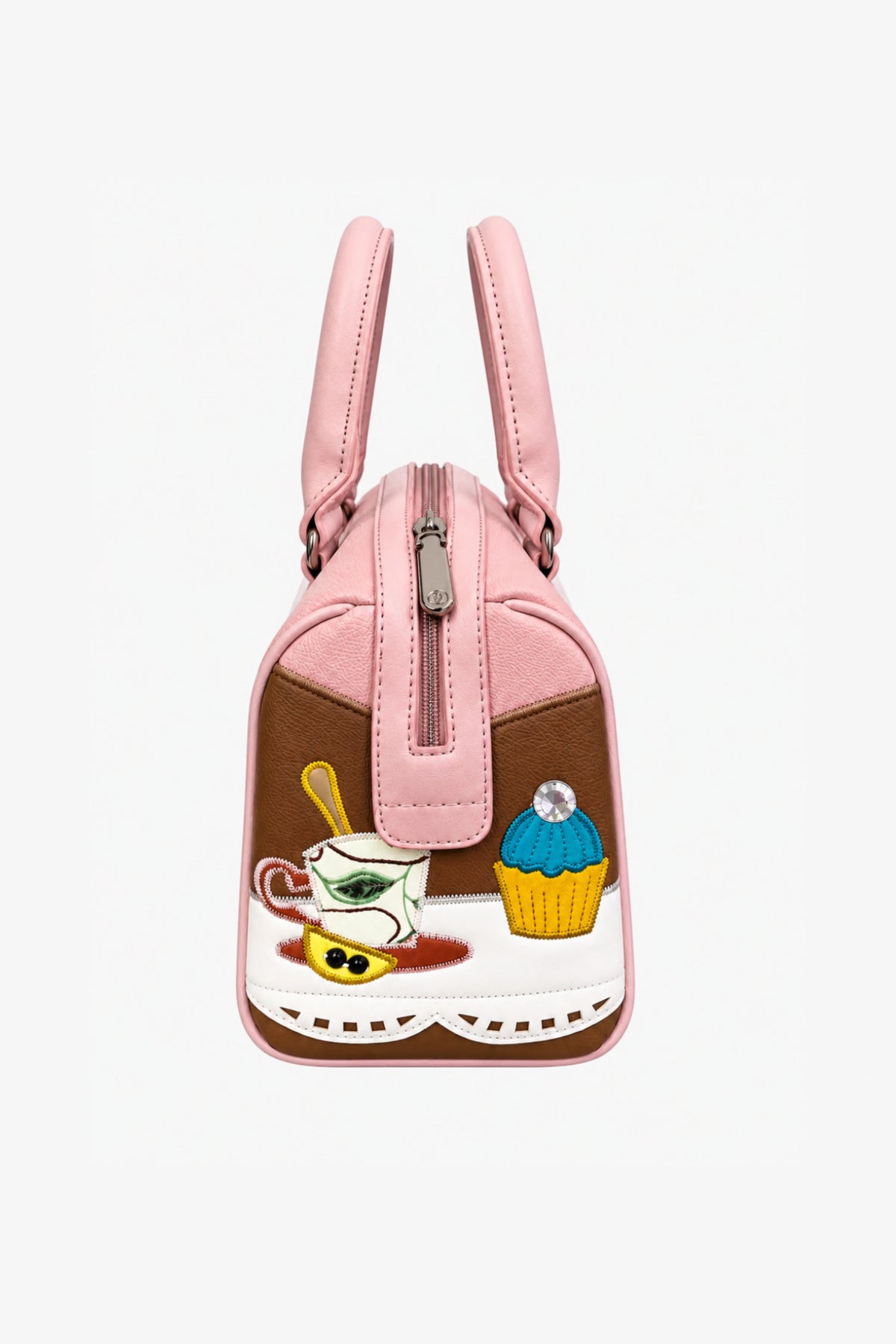 Pink Quirky Patchwork Bucket Handbag-Global Republic